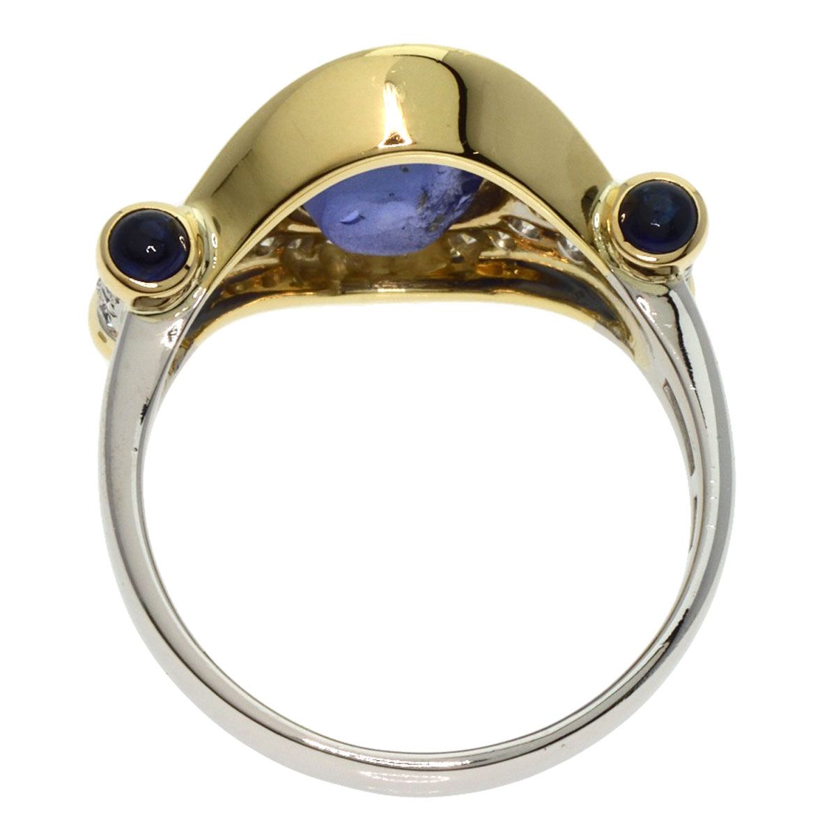 K18　スターサファイヤ　ダイヤ　リング　指輪　レディース　S21.56ct　D1.045ct　11.6ｇ　10.5号