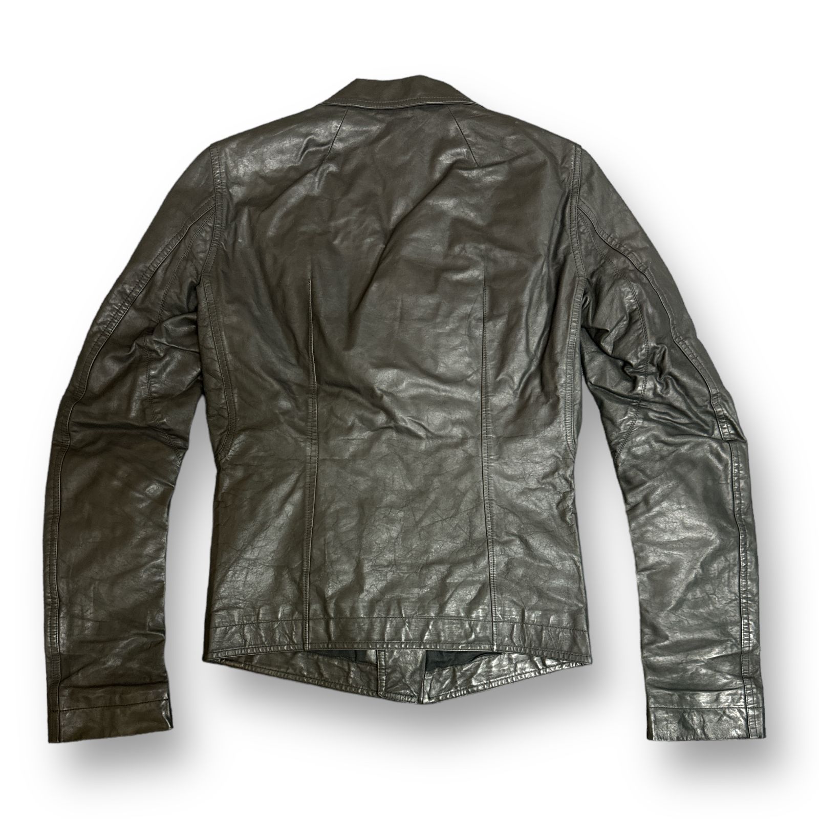 国内正規 Rick Owens 16SS Multi Zip Washed Calf Leather Jacket ...