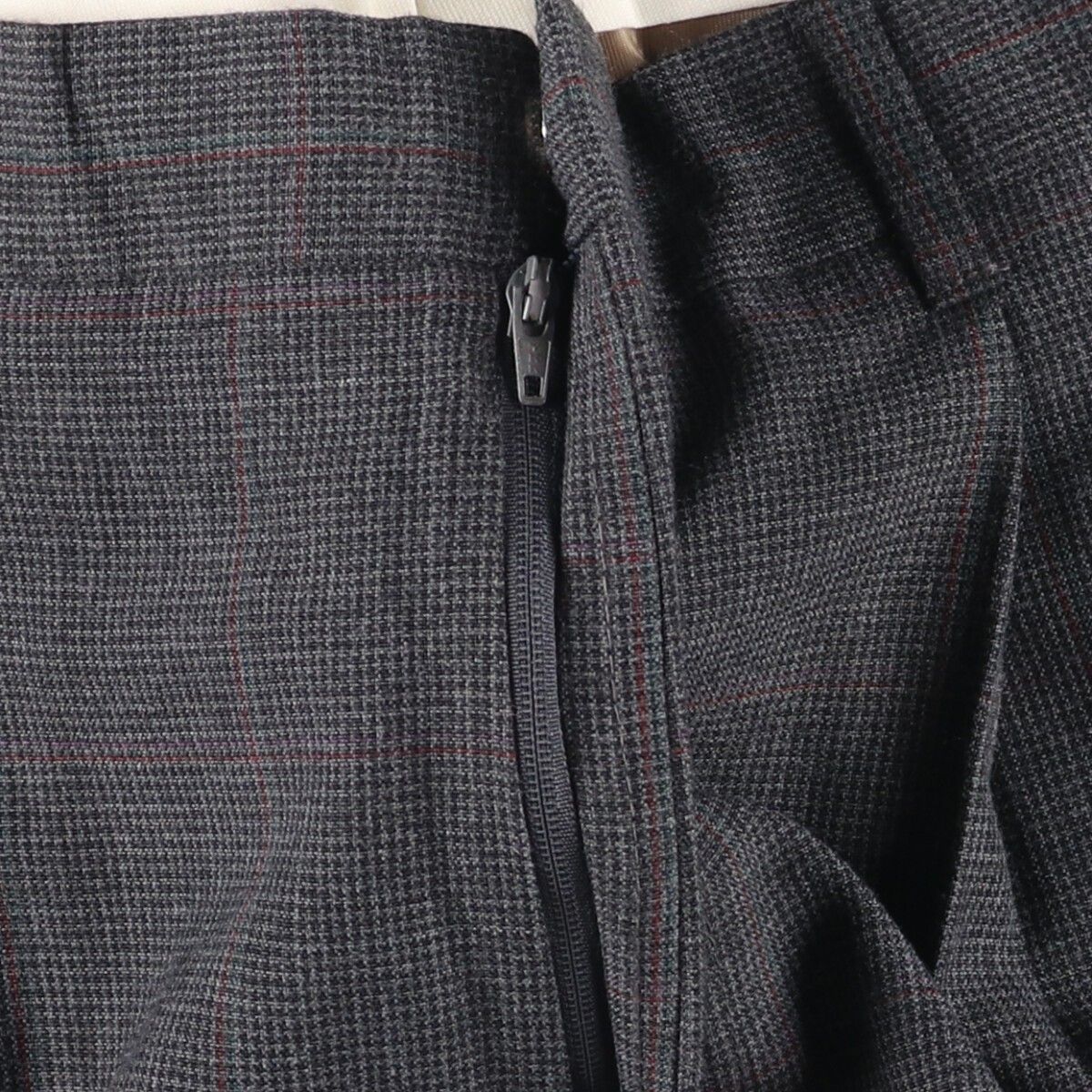 古着 ハガー HAGGAR ガンクラブチェック ツータック スラックスパンツ