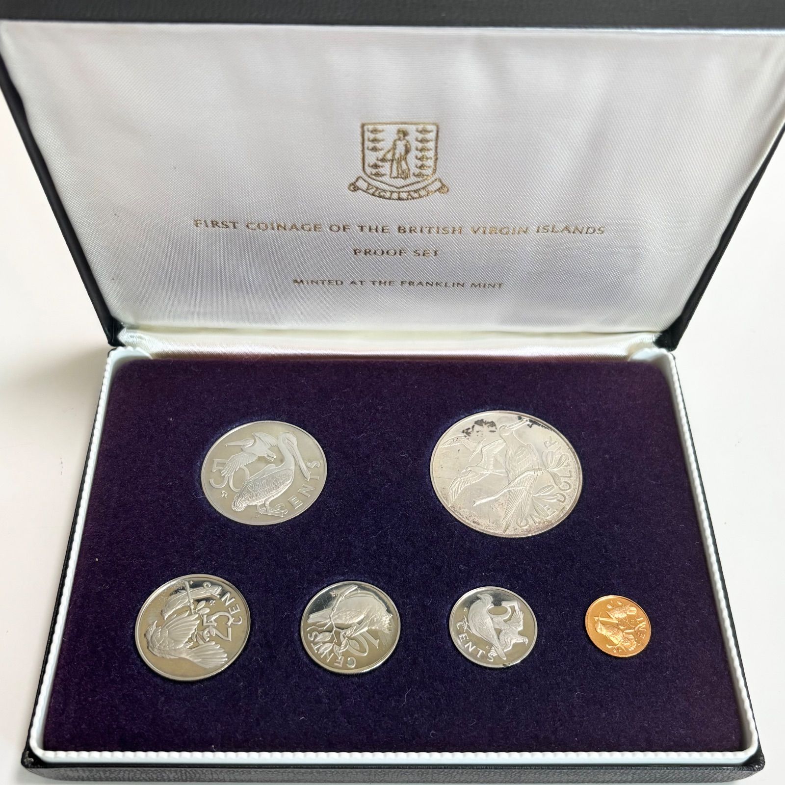 1973年イギリス領ヴァージン諸島　プルーフ貨幣セット　フランクリンミント 送料無料】1973年イギリス領ヴァージン諸島/プルーフ貨幣セット