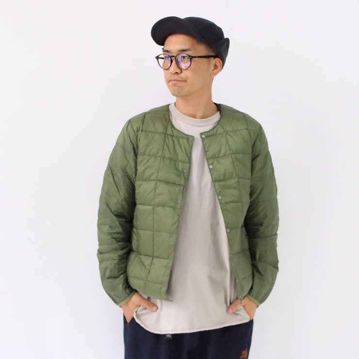 インナーダウン メンズ レディース ダークオリーブ m l xl xxl taion