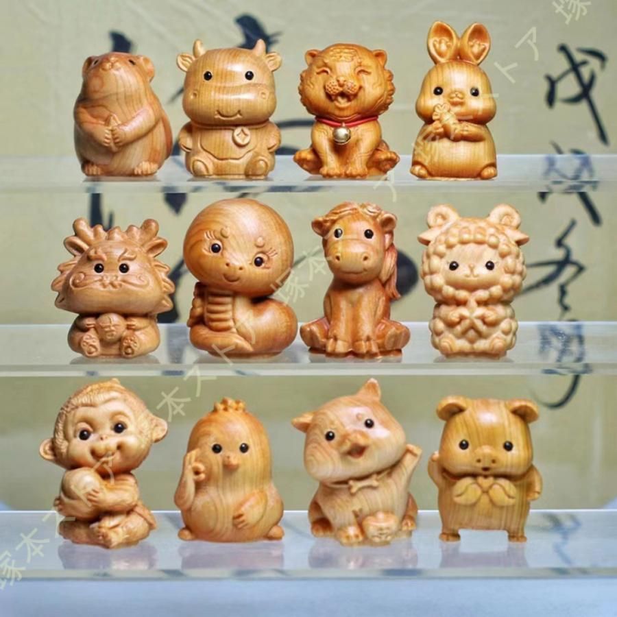 木製の十二支 干支 の起き上がりこぼし 木 雑貨 置物 おきあがり