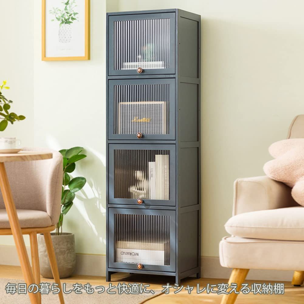 早い者勝ちです！  新着商品 扉付き 大容量 ラック スリム 収納棚 カラーボックス 3段 収納ボックス 本棚 収納ボックス 3段 幅40cm×奥行32cm×高さ106cm ブラック 送料無料・返品無料。