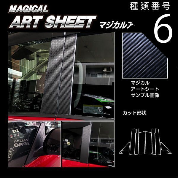 種類6：ガンメタ/スタンダードセット 【送料無料】 ハセプロ　カーボン調アートシート　ピラー スタンダードorフルセット　日産 セレナ FC28 (2022/12～) ブラック/ シルバー/ ガンメタ　MS-PN69V 