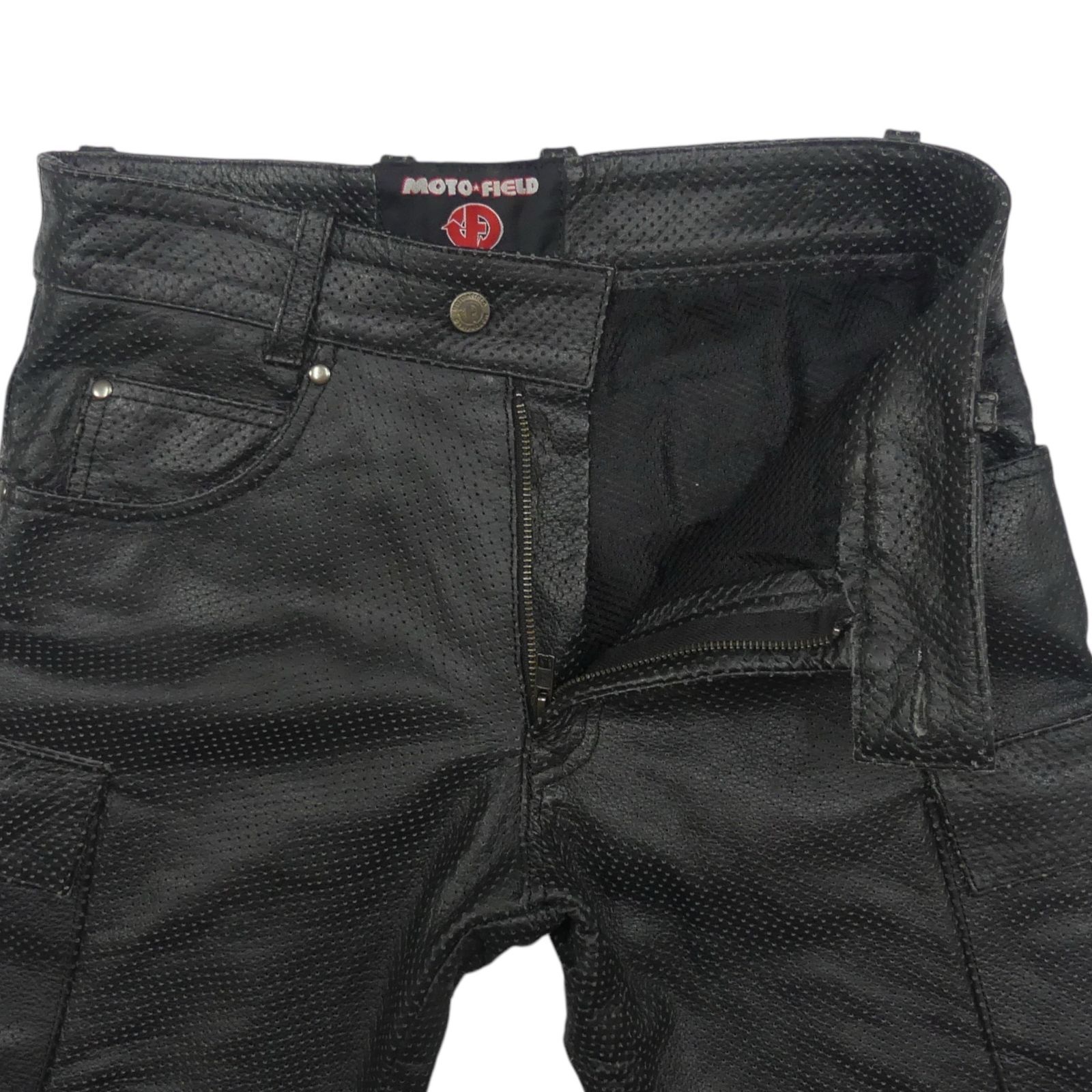 メッシュレザーパンツ MOTO FIELD MOTO FIELD モトフィールド レザーパンツ M 本革 カーゴパンツ