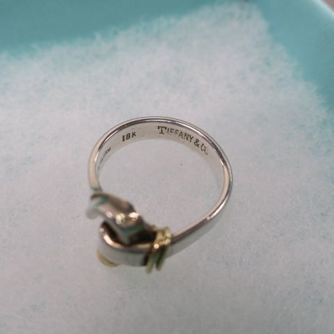 ティファニー　TIFFANY　11号　フック＆アイ リング　良品　0614 Tiffany & Co. - ティファニー TIFFANY 11号 フック＆アイ