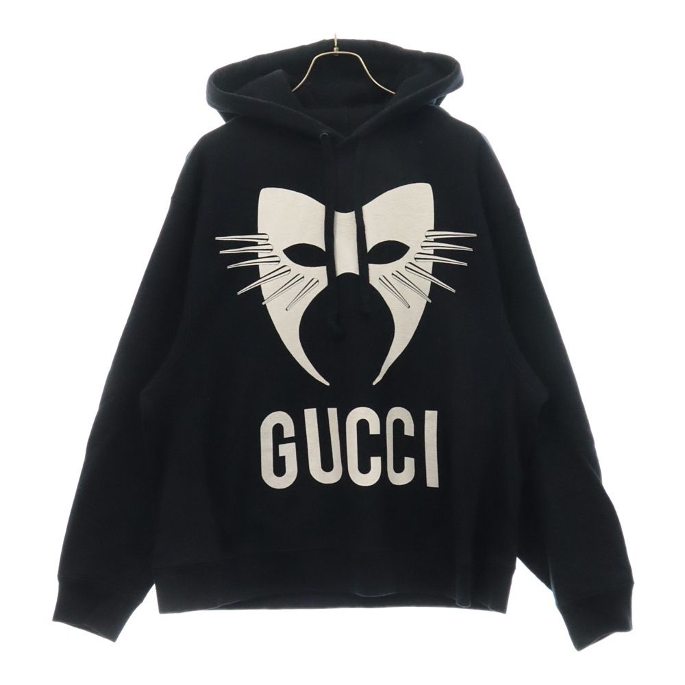 GUCCI (グッチ) Manifesto Oversize Sweatshirt マニフェストロゴプリントプルオーバーパーカー 569828  XJBTR ブラック - メルカリ