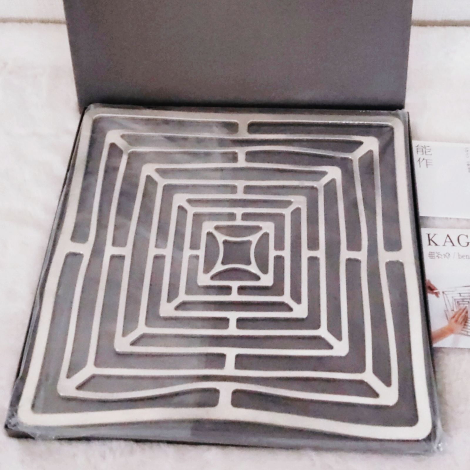 能作 かご 小物入れ KAGO スクエア L NOUSAKU 錫 新品未使用 Lサイズ