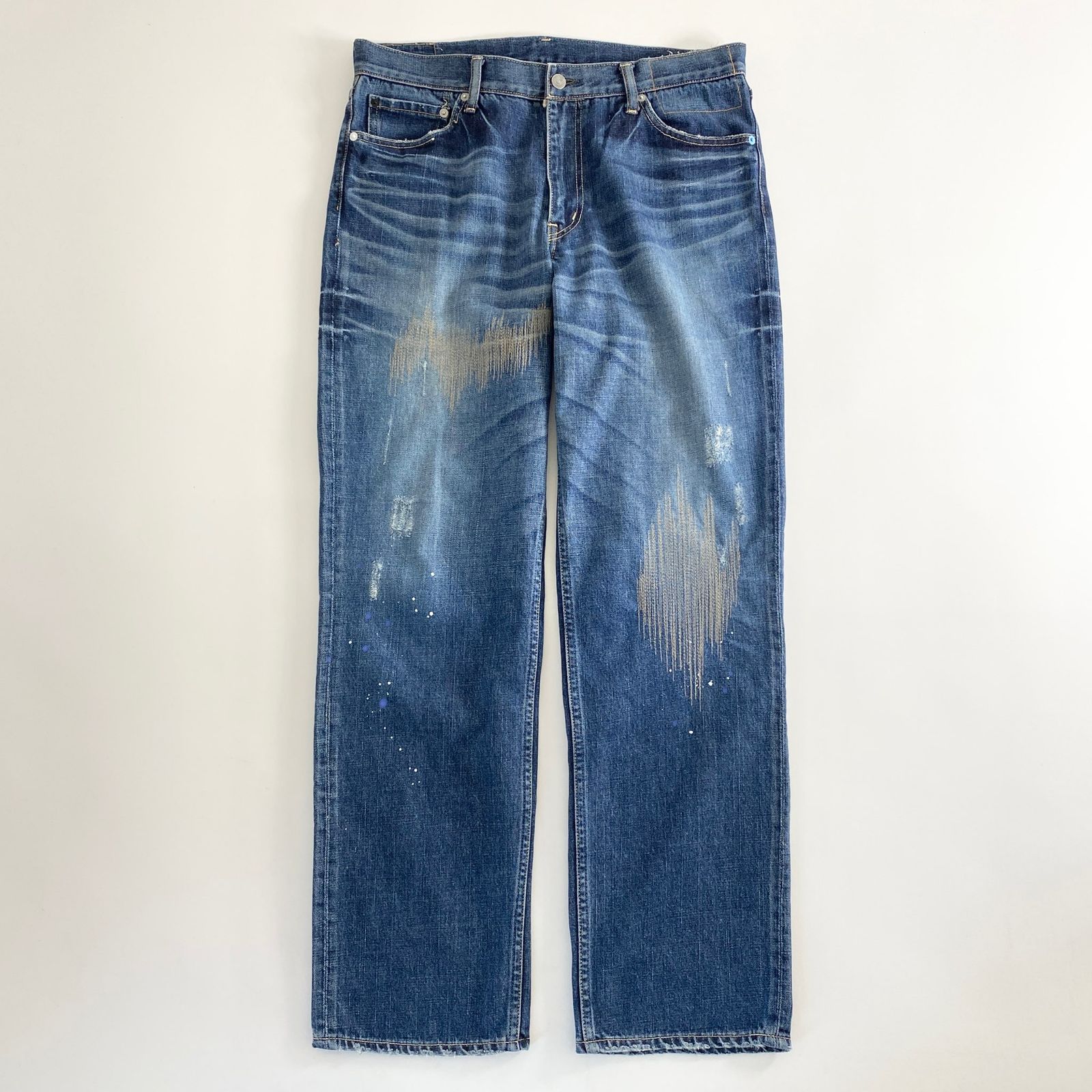 53a31 VISVIM ビズビム FLUXUS DENIM ダメージ加工 デニムパンツ