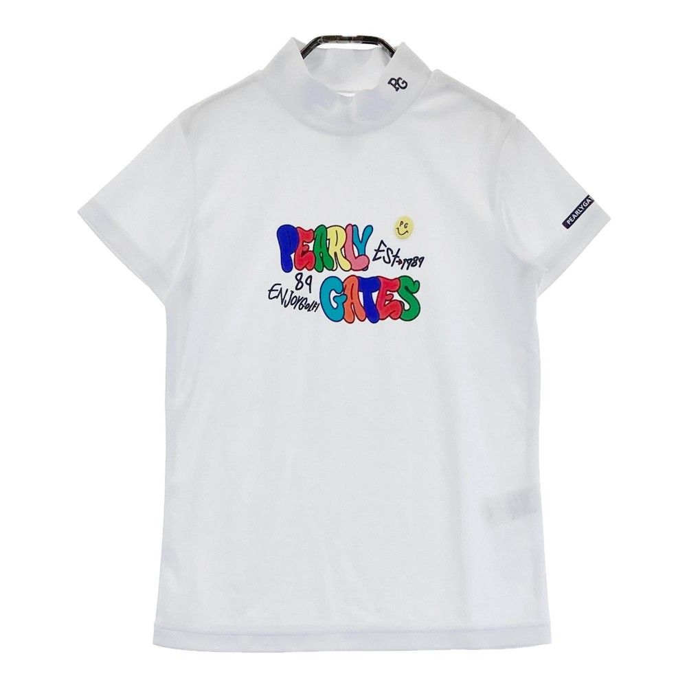 サイズ 0 PEARLY GATES パーリーゲイツ 2025年 半袖ハイネックTシャツ ホワイト系 240101455556 ゴルフウェア レディース ストスト