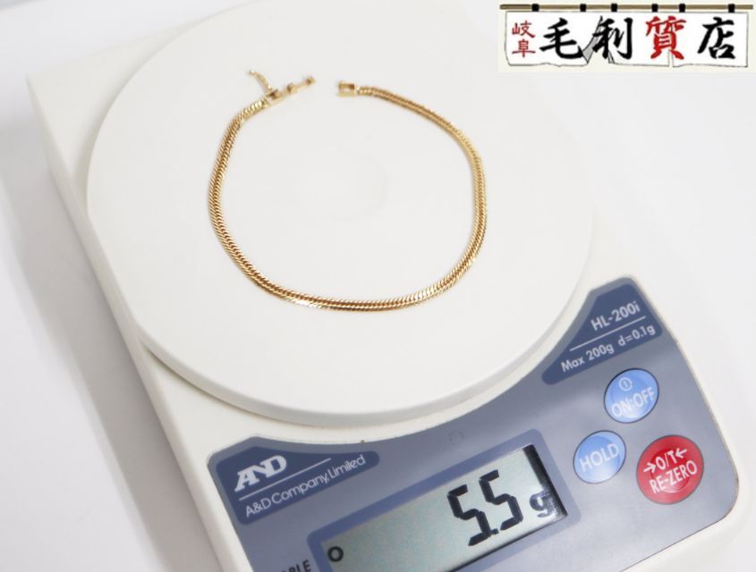 K18 キヘイ 喜平 ブレスレット 12面トリプル 5.5ｇ 12メントリプル 18金 イエローゴールド 750 YG ジュエリー