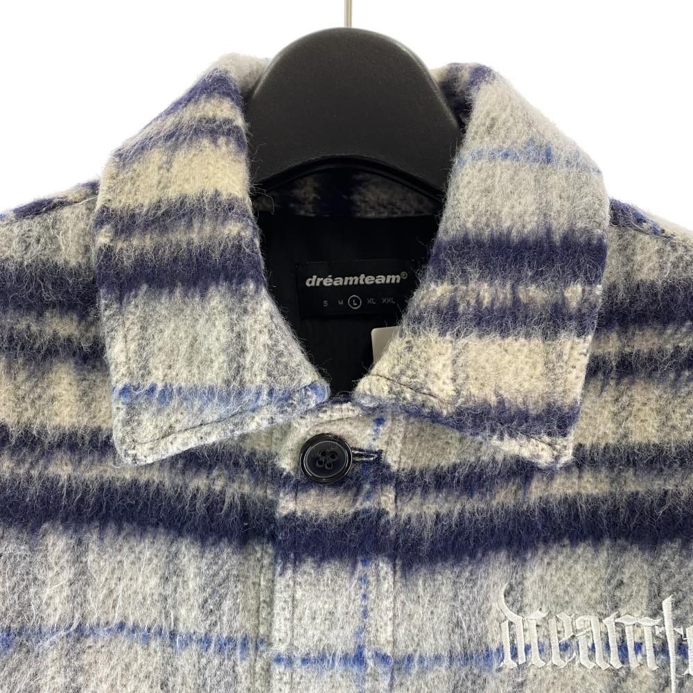 中古】DREAMTEAM ARCH LOGO MOHAIR FLANNEL JACKET ブルー サイズL