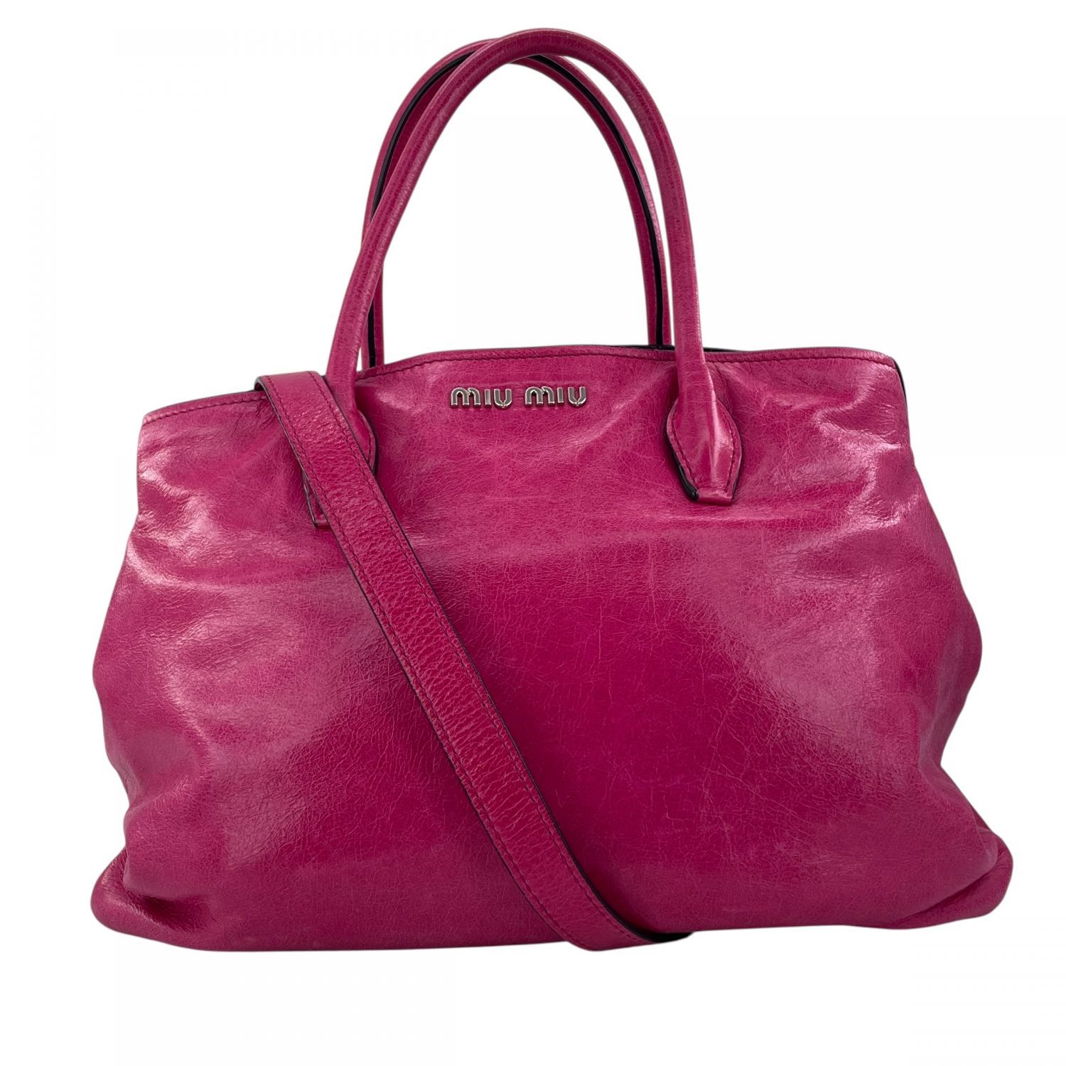 中古】 MIU MIU ミュウミュウトートバッグ レザー ヴィンテージ 2WAY