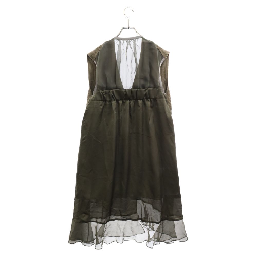 Sacai (サカイ) KNIT SATIN DRESS 23-06499 ニットパネル サテン