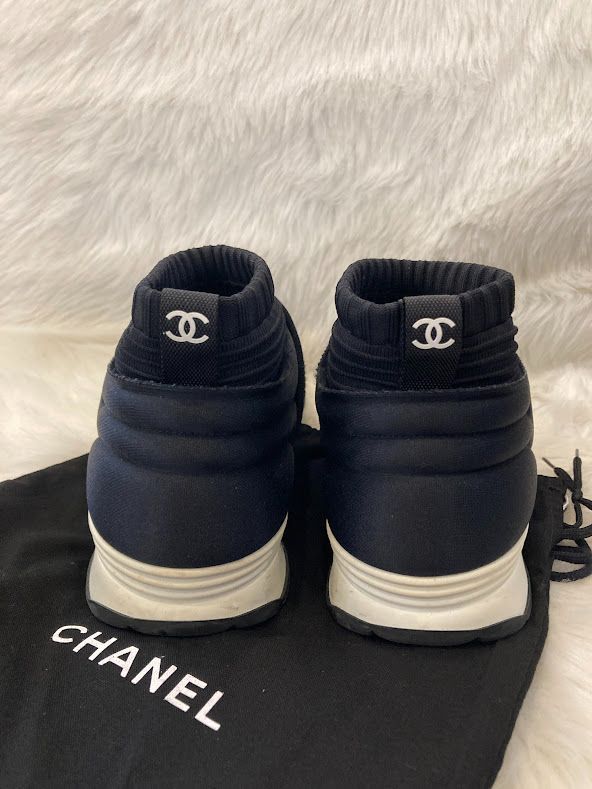 CHANEL シャネル スニーカー ロゴ ニット ストレッチ ソックス