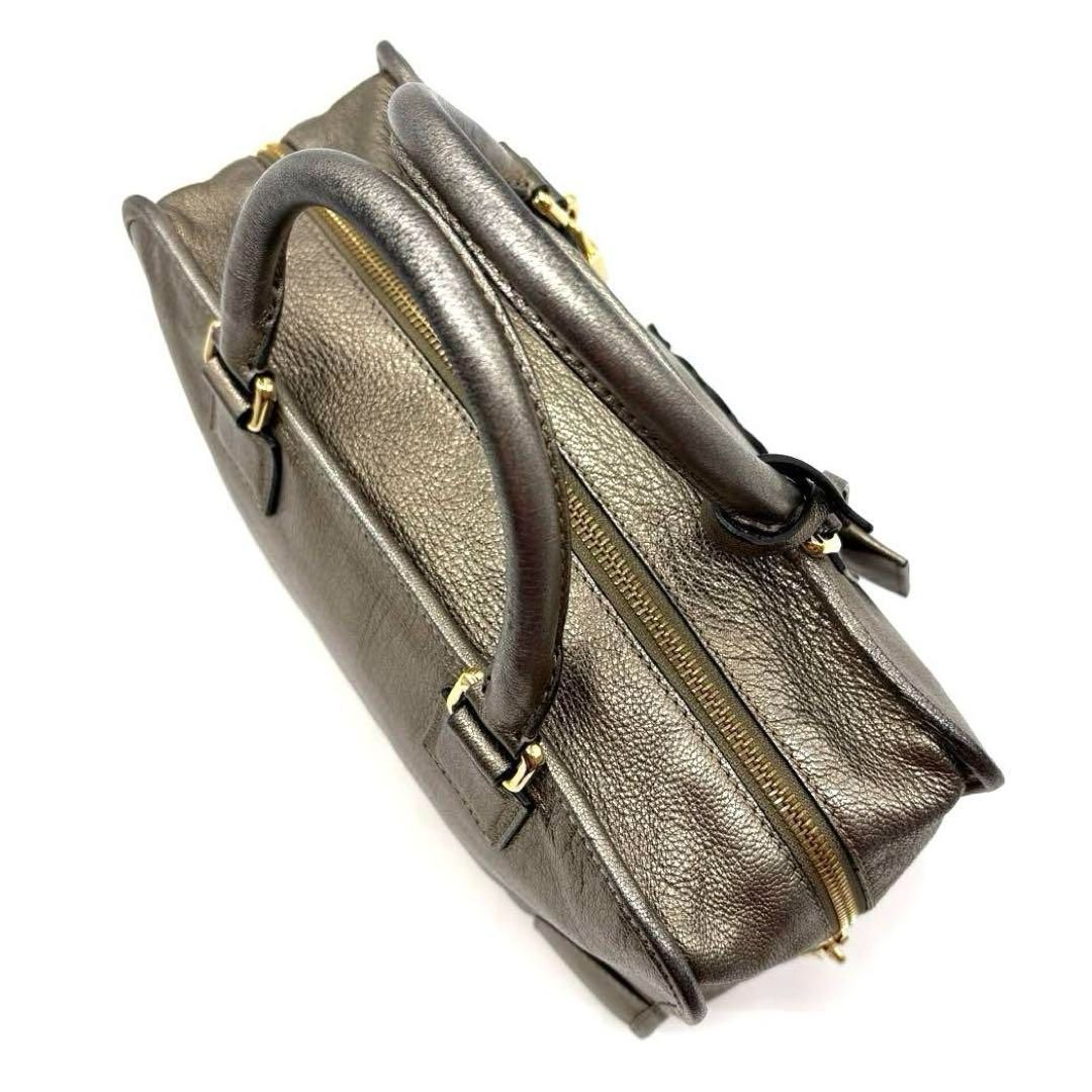 正規品 LOEWE ロエベ アマソナ28 ブロンズ レザー ハンドバッグ