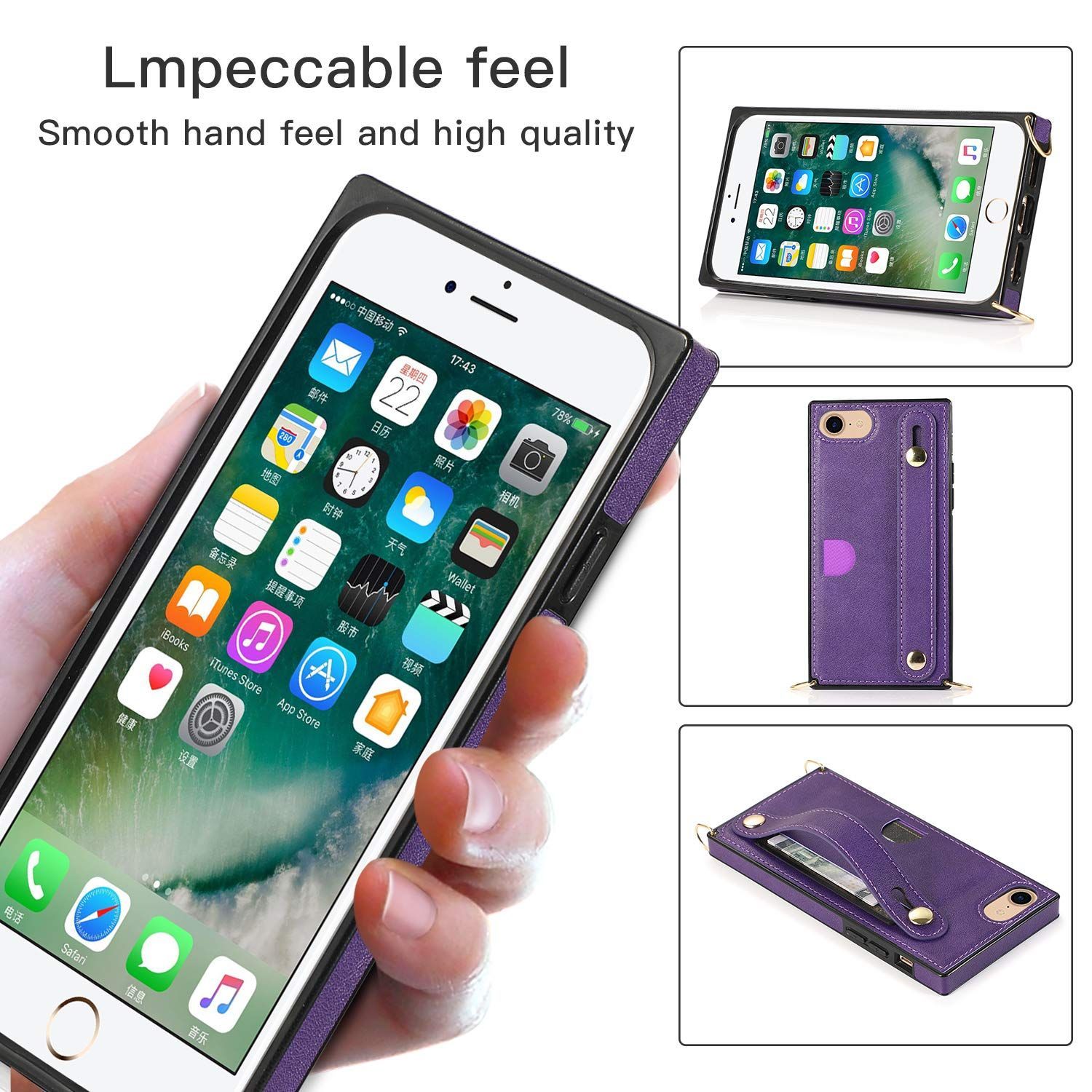 人気商品】iPhoneSE 2世代（2020）/iPhoneSE 3世代（2022）/iPhone 7/8 対応 スマホ ケース iPhoneSE  肩掛け 首かけ 斜めがけ ショルダー ケースiPhone 財布型 ケース iPhone PU皮革カ メルカリShops