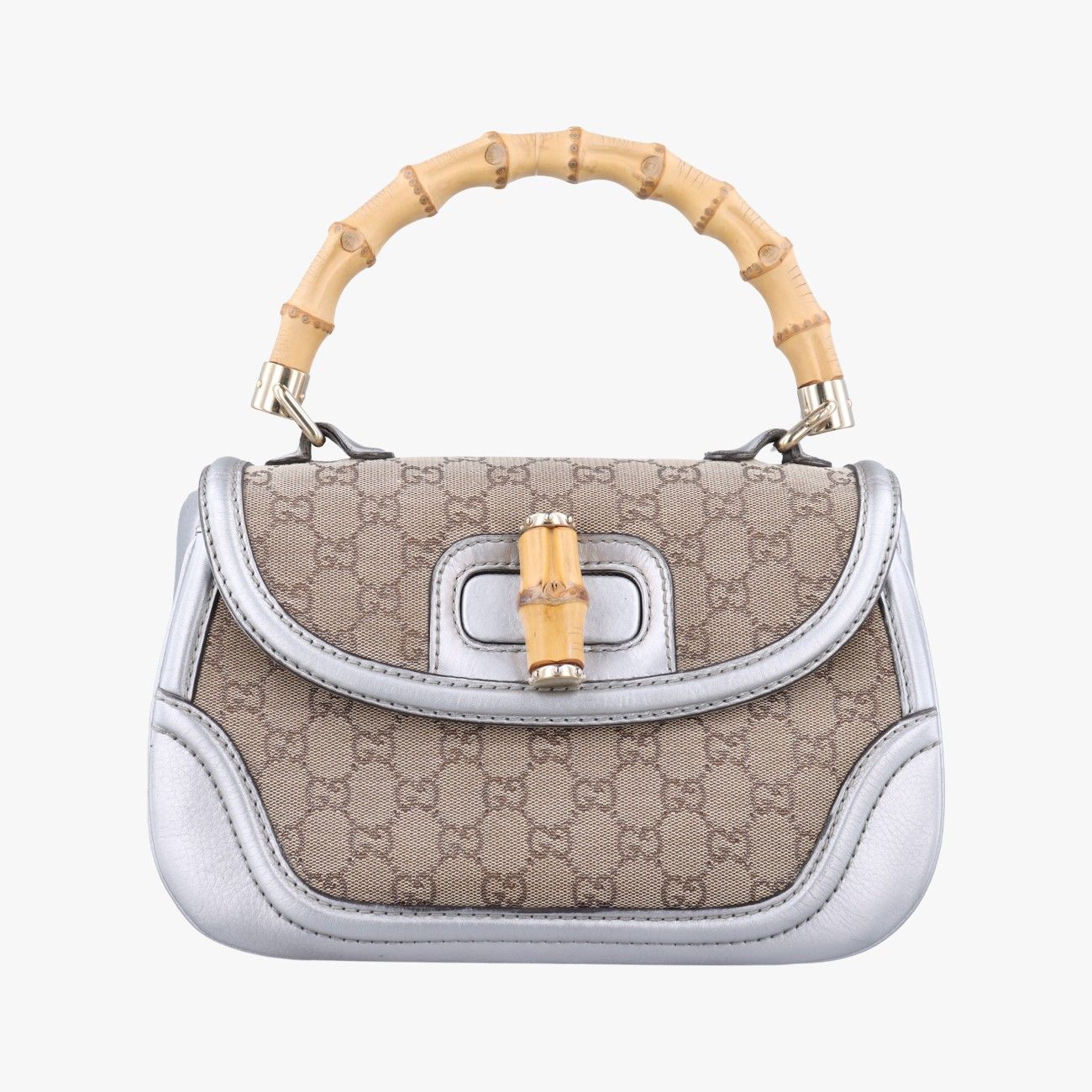 グッチGucciニューバンブーマルチカラーファブリック×レザー