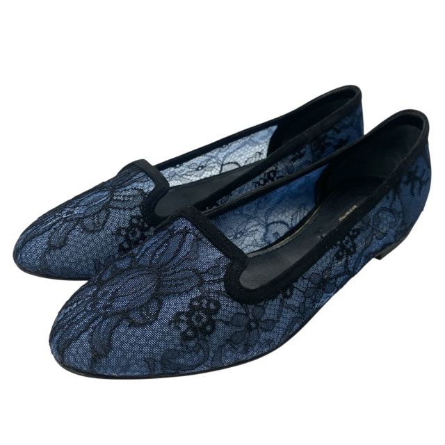 DOLCE&GABBANA レース ビジュー フラットシューズ 36 ドルチェ&ガッバーナ ドルガバ フラットシューズ パンプス
