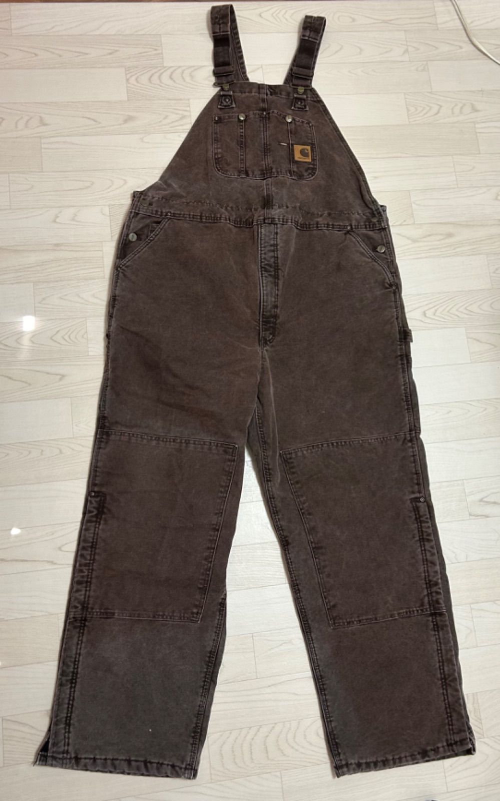 ★USA製★ カーハート　中綿キルティング　ダブルニー　オーバーオール Carhartt USA製 カーハート キルティングライナー ダブルニー