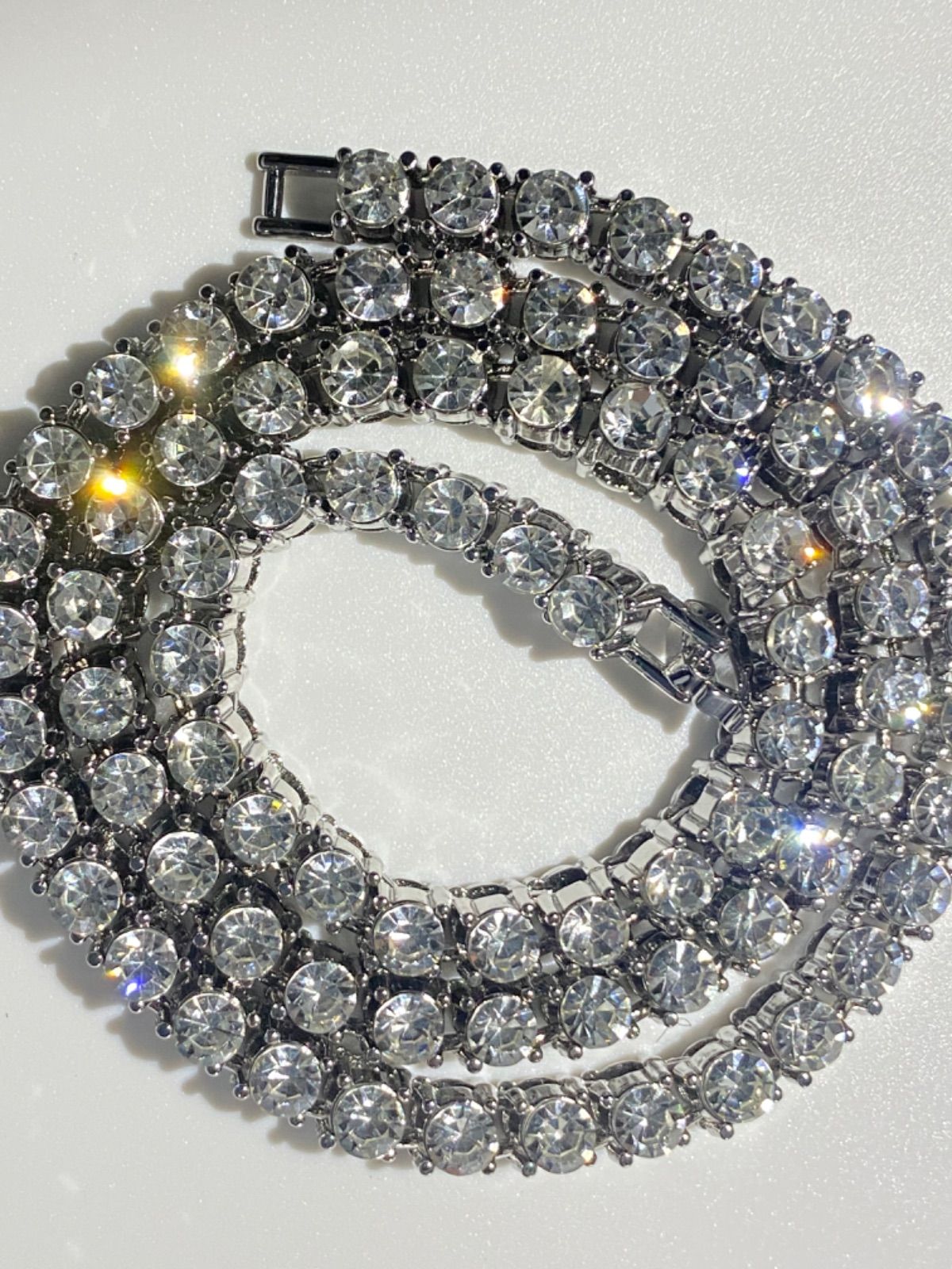 ステンレス　高級バックル　メンズテニスネックレス　4ミリ24 czダイヤ LEX ステンレス 高級バックル メンズテニスネックレス 3ミリ20 czダイヤ