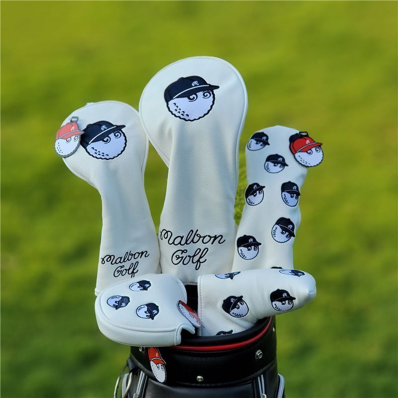 Malbon マルボン GOLF ゴルフクラブカバーゴルフ ヘッド カバー 5点セット 白