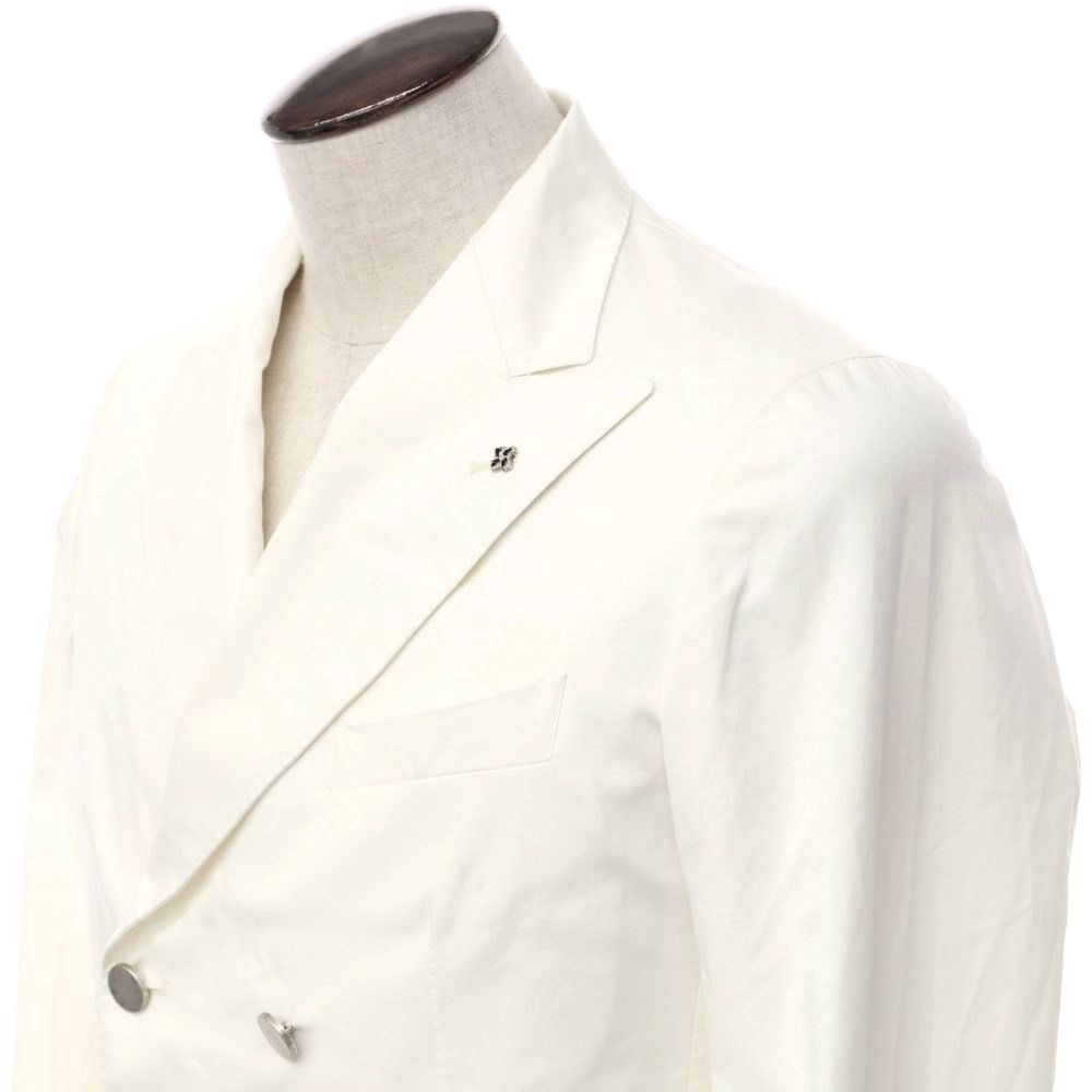 【中古】タリアトーレ TAGLIATORE ストレッチコットン ダブルジャケット ホワイト【サイズ48】【メンズ】-1