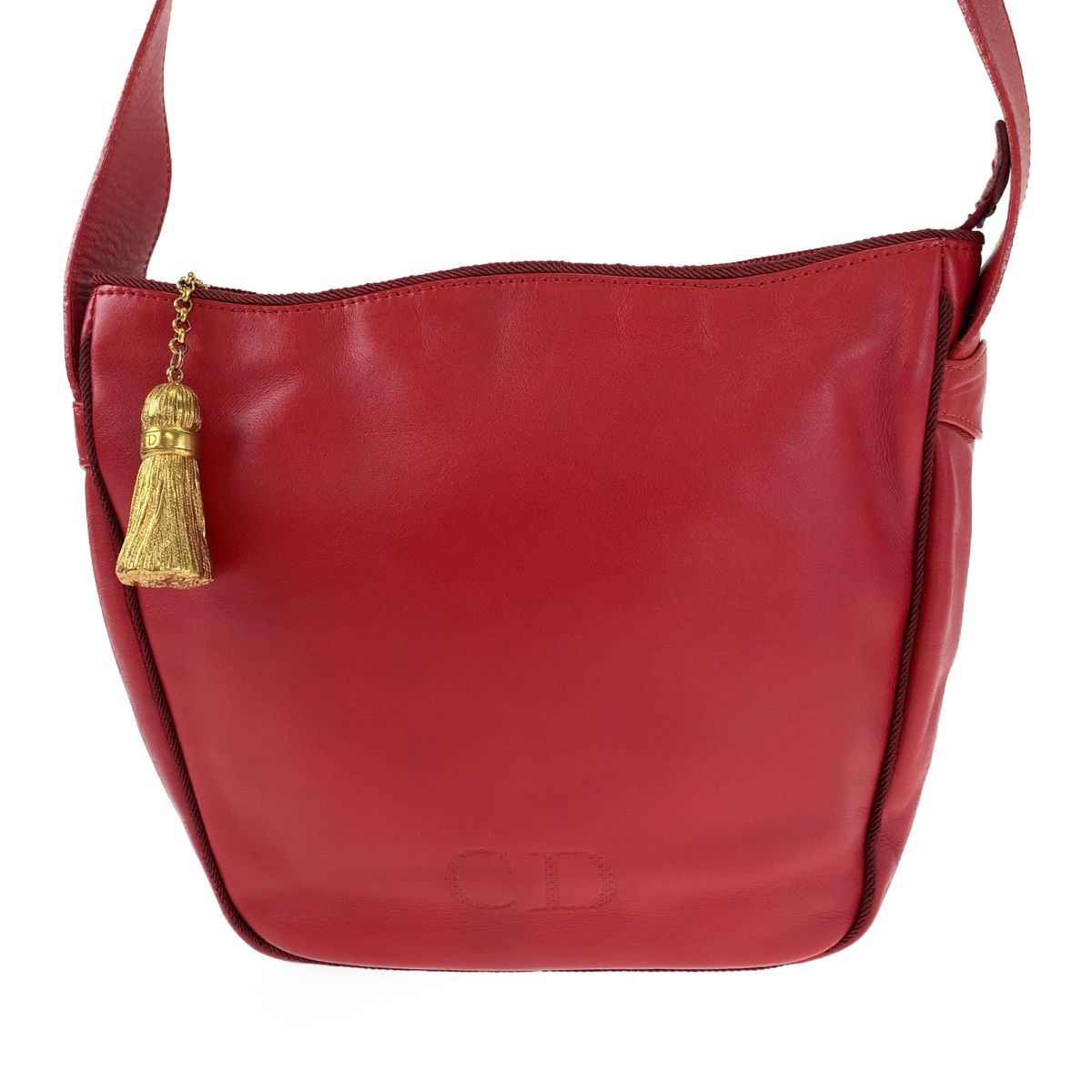 Dior ディオール ヴィンテージ フリンジ レッド レザー ショルダー