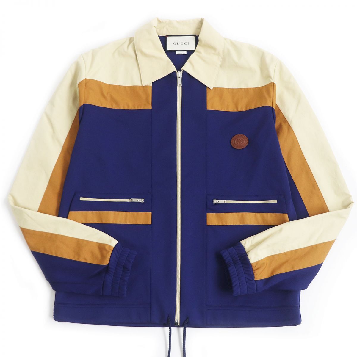 極美品□GUCCI/グッチ 625335 Technical jersey zip-up jacket ロゴ