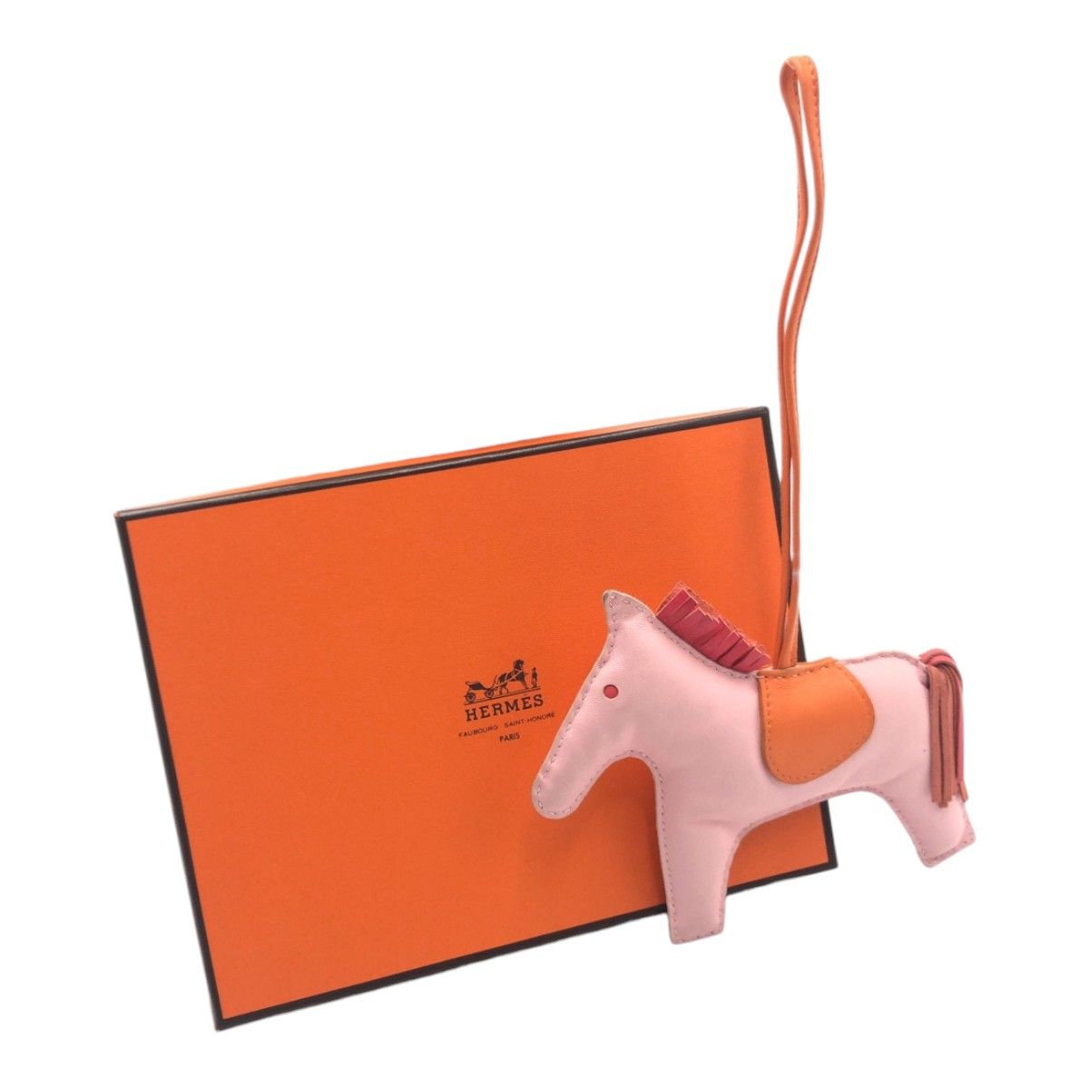 HERMES ロデオチャーム GM ローズサクラ、ローズシャイプール、オレンジ HERMES ロデオチャーム GM ローズサクラ、ローズシャイプール