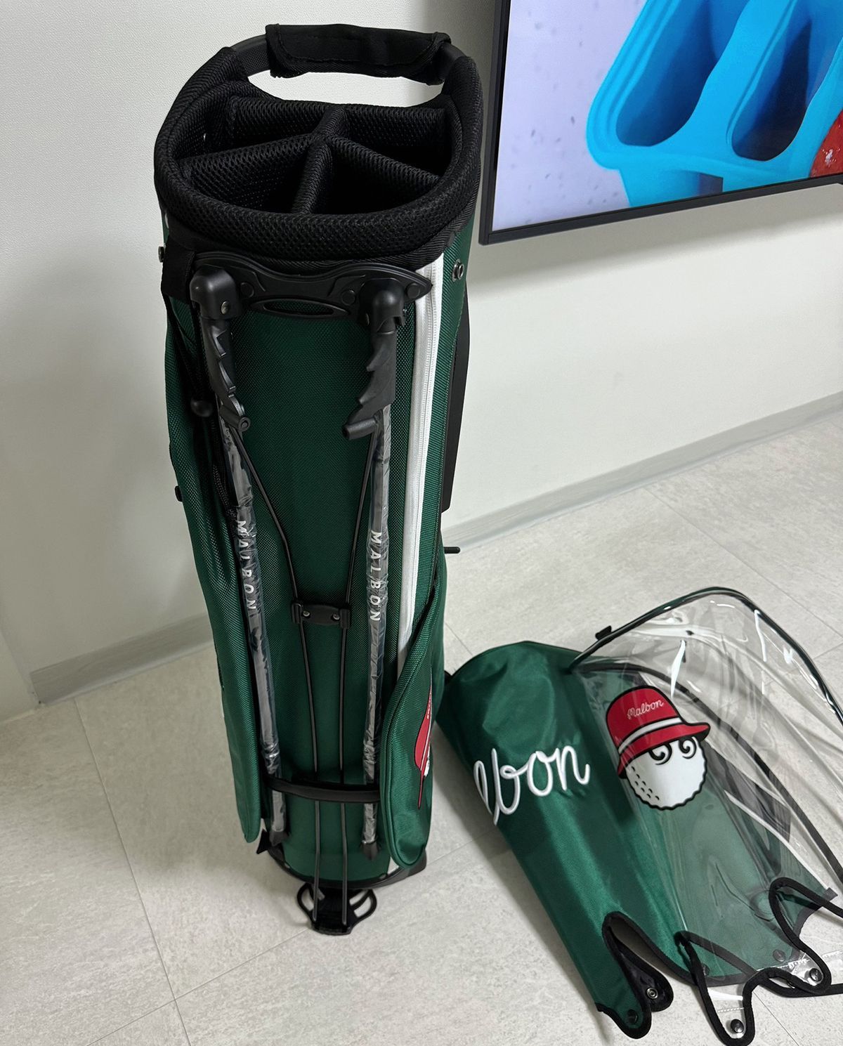 MALBON GOLF グリーン定番 スタンド ゴルフバッグ キャディバッグ マル