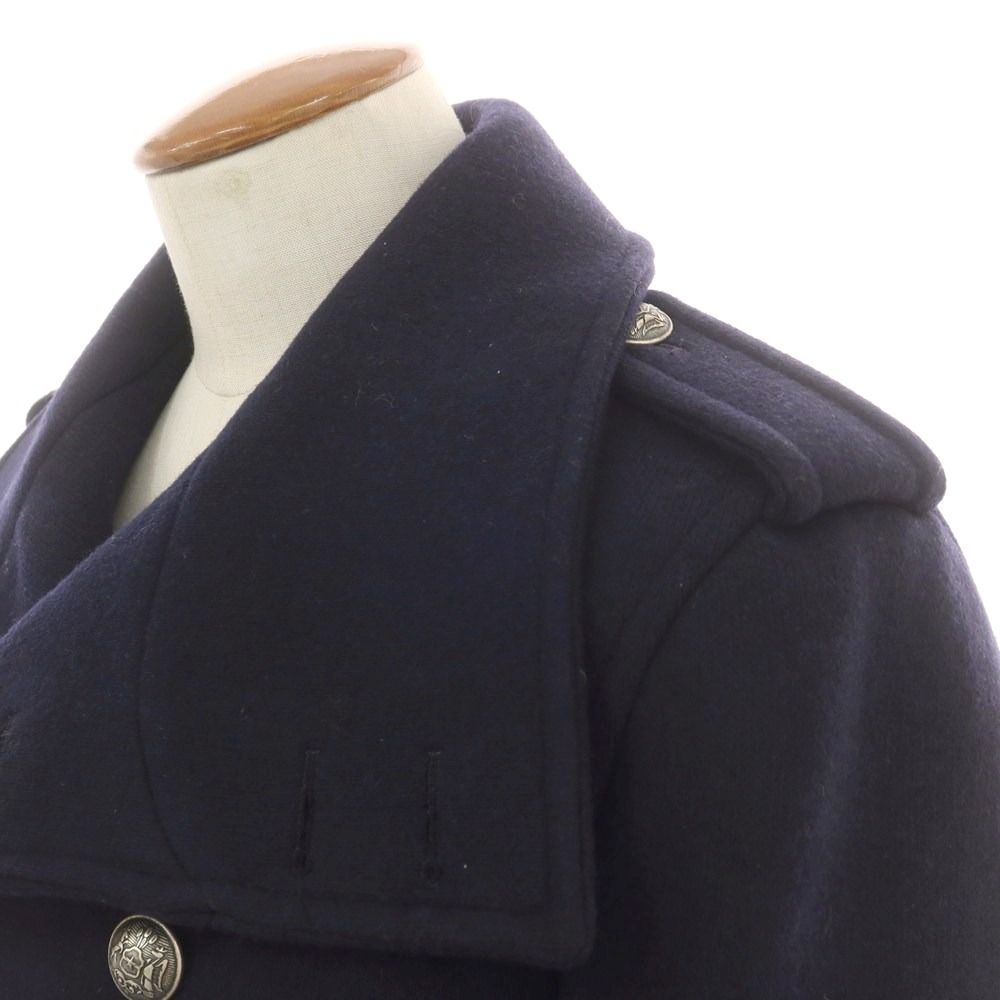 ボッテガ マルティネーゼ BOTTEGA MARTINESE ウールポリエステル ダブルブレストコート ネイビー サイズ48 メンズ