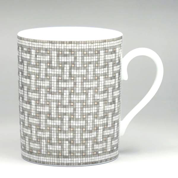 エルメス HERMES マグカップ 35031P Mosaique Au 24 Platinum モザイク ヴァンキャトル プラチナ マグ herm-035031-1p