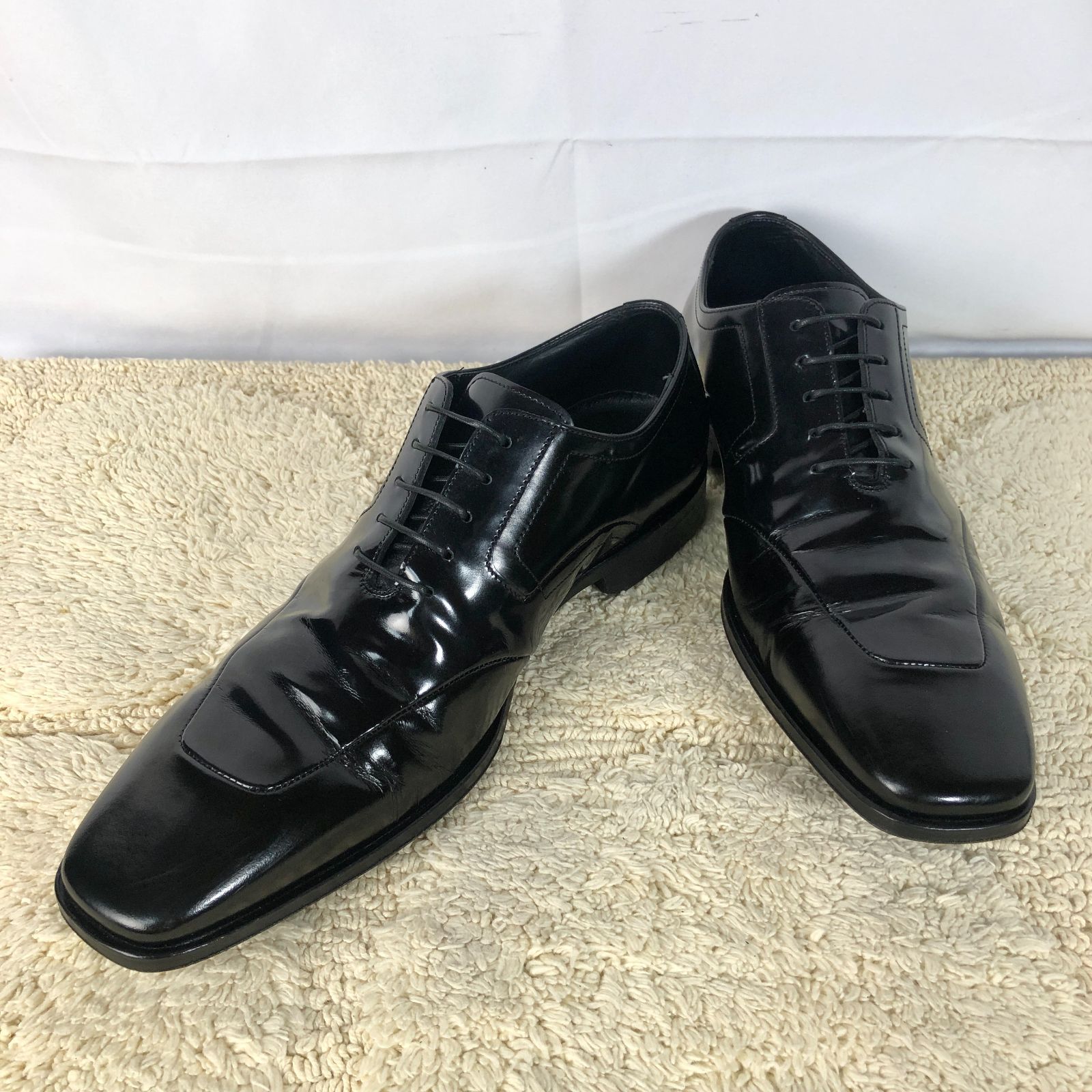 美品】 HUGO BOSS ビジネスシューズ ドレスシューズ エナメル 黒 楽天