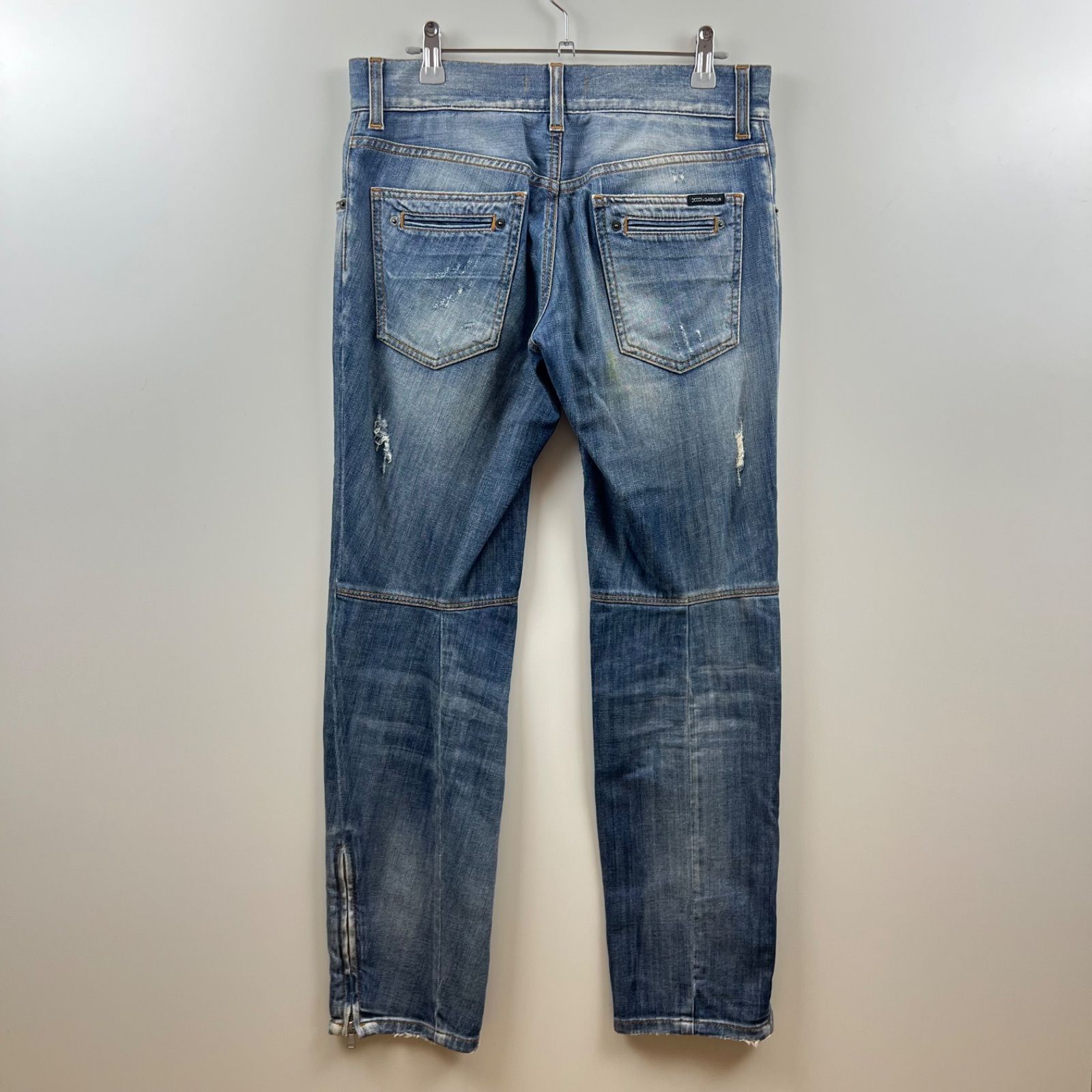 DOLCE&GABBANA D&G archive 14 GOLD damaged denim pants 44