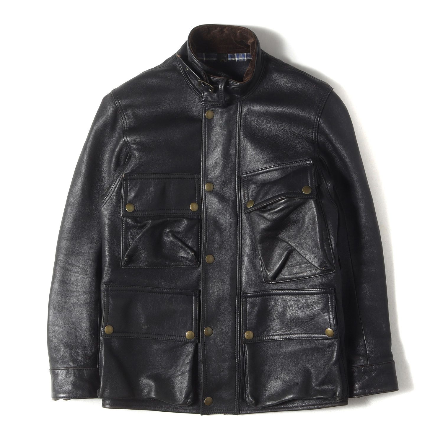 ADDICT CLOTHES NEW VINTAGE アディクトクローズ ニューヴィンテージ ジャケット サイズ:36 シープスキンレザー ライナーベスト付き モーターサイクル ジャケット (AD-10 SHEEPSKIN BMC JACKET) ブラック
