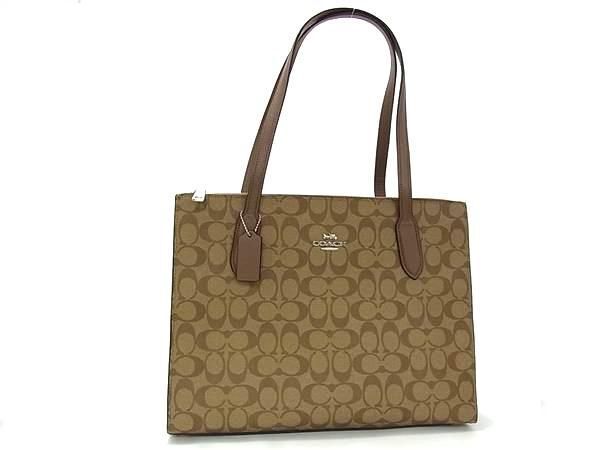 美品 COACH コーチ PVC シグネチャー ショルダーバッグ COACH コーチ ショルダーバッグ シグネチャー ニーナ キャリー
