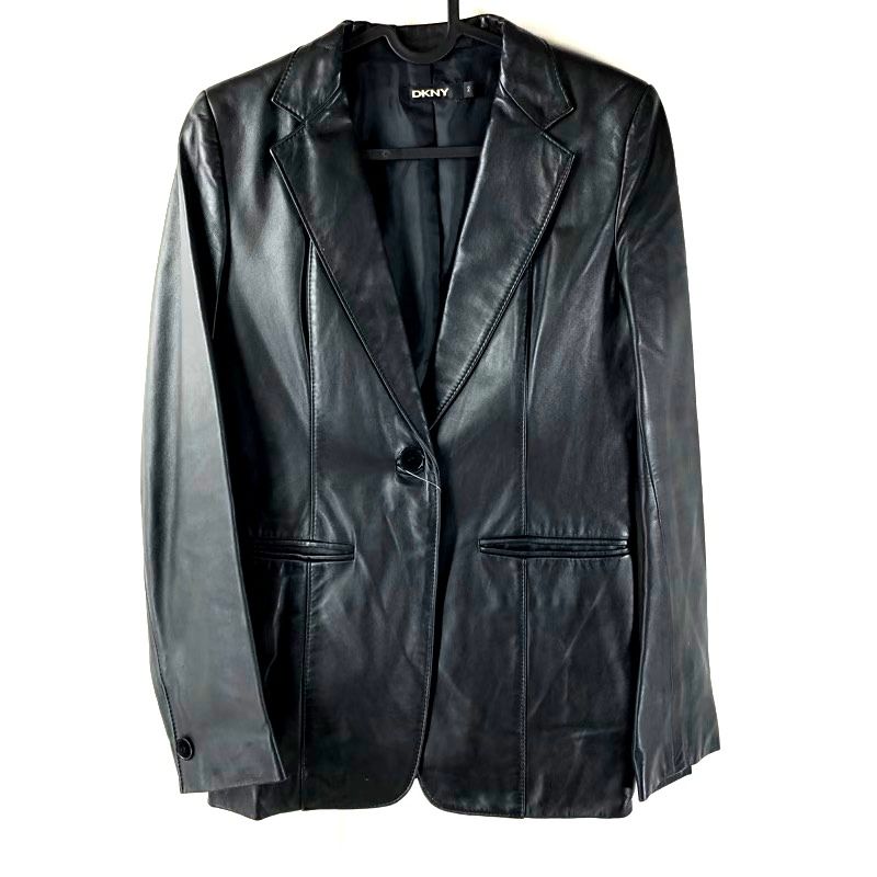 ダナキャランニューヨーク DKNY ジャケット 羊革 黒 2サイズ