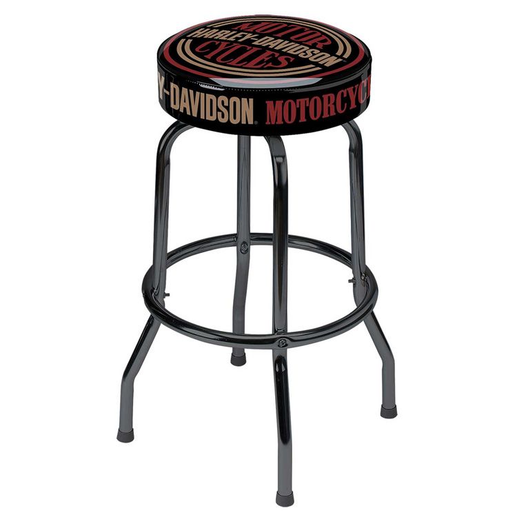 HARLEY-DAVIDSON ハーレーダビッドソン MOTOR CYCLES バースツール シングルリング HDL-12140 360度回転 アメリカ雑貨 アメリカン雑貨