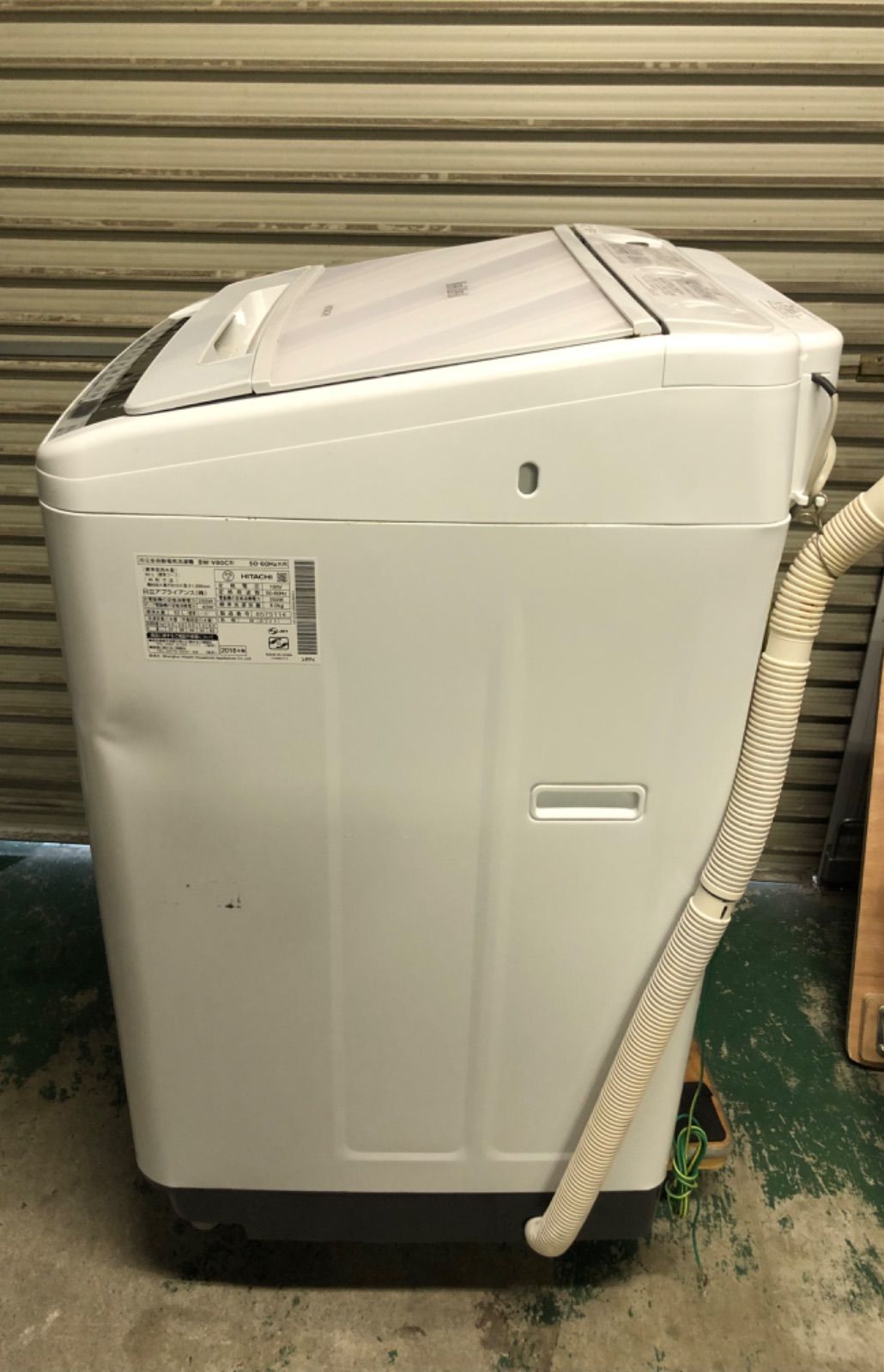 10h21 日立 全自動電気洗濯機 BW-V80C 2018年製 凹み有 WWW_KANDAIZUMI_COM