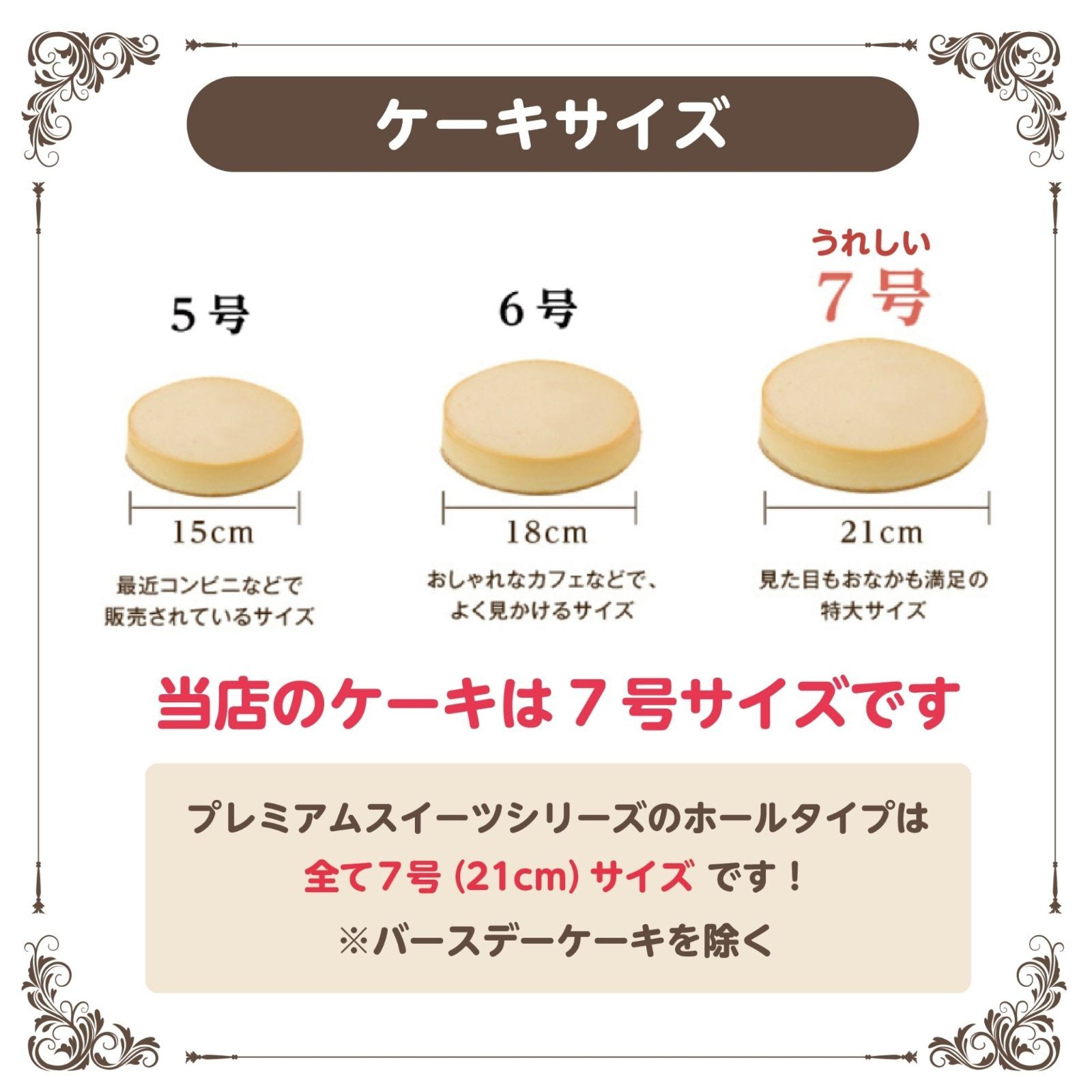 6 号 ケーキ サイズ