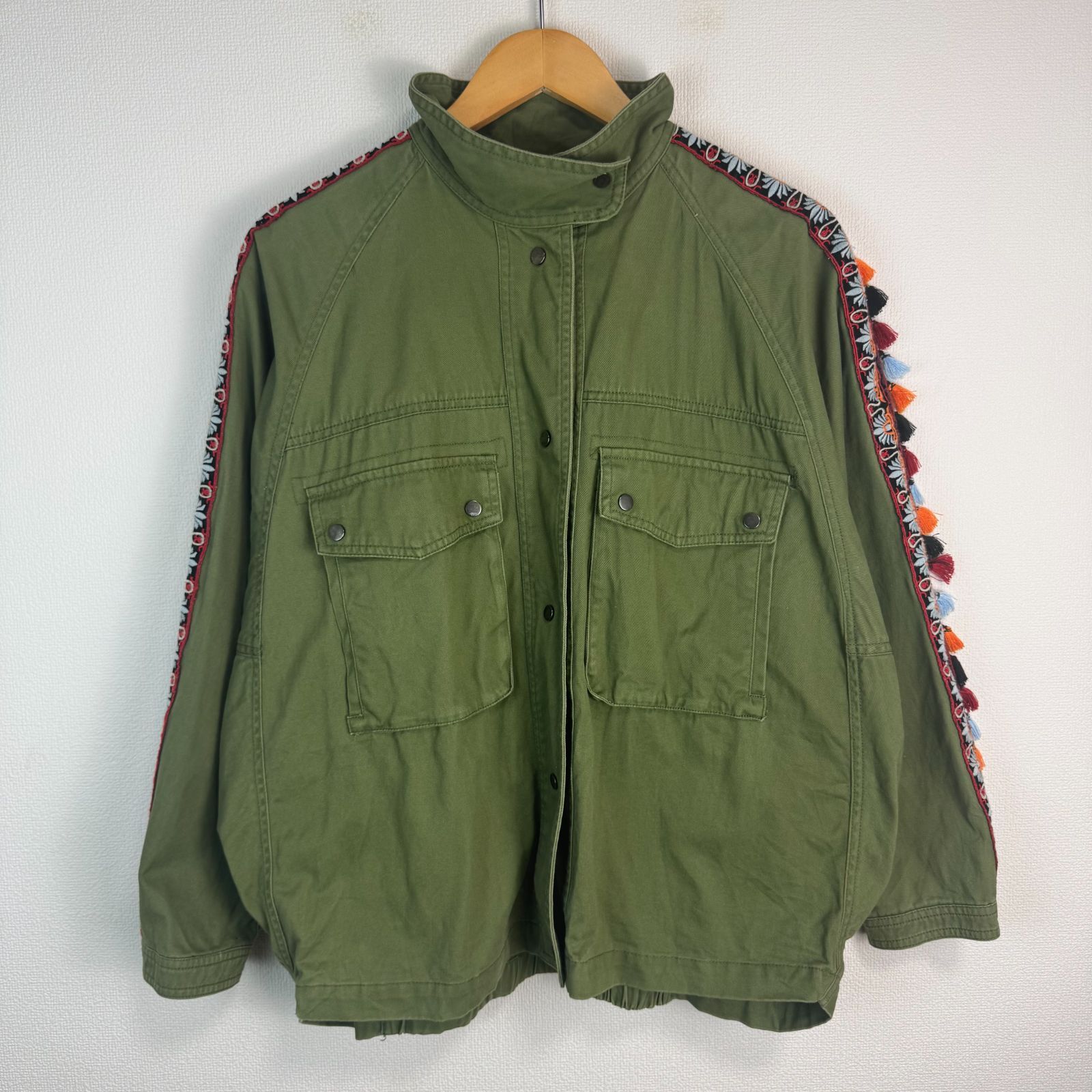 ZARA TRF ミリタリージャケット メンズ レディース カーキ アース 