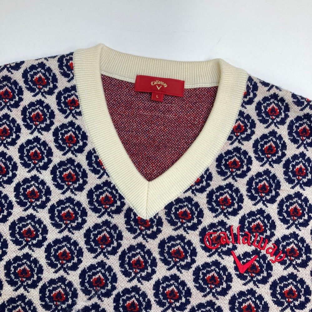 キャロウェイ　レッドレーベル　セーター　Ｖネック サイズ：L CALLAWAY キャロウェイ レッドレーベル ウール Vネック
