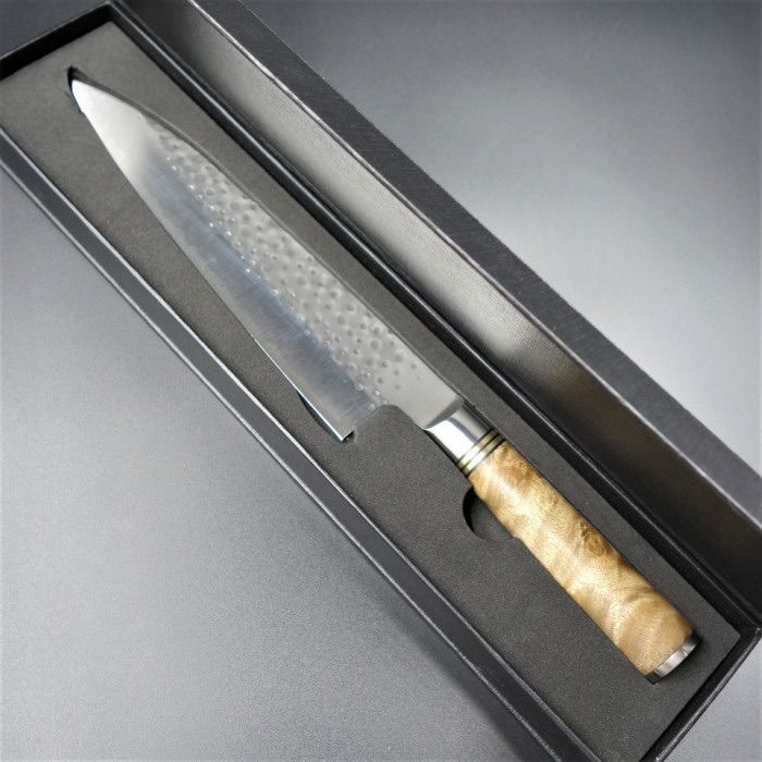 佐治作 包丁 牛刀 R2粉末ハイス 210mm 花梨柄 鎚目 越前打刃物 - メルカリ