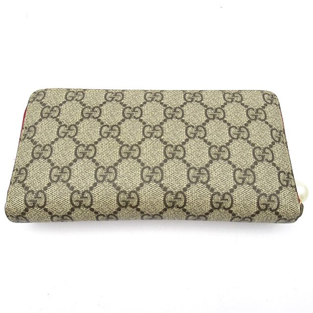 GUCCI ブラウン 長財布 グッチ ラウンドファスナー長財布 431477 GGスプリーム/レザー