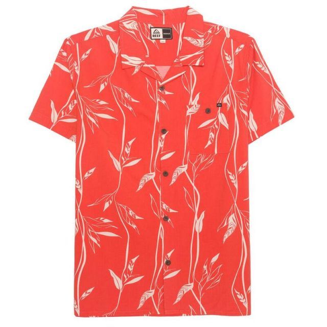 【送料無料】 リーフ メンズ Tシャツ トップス Men's REEF Woven Short Sleeve Top Orange