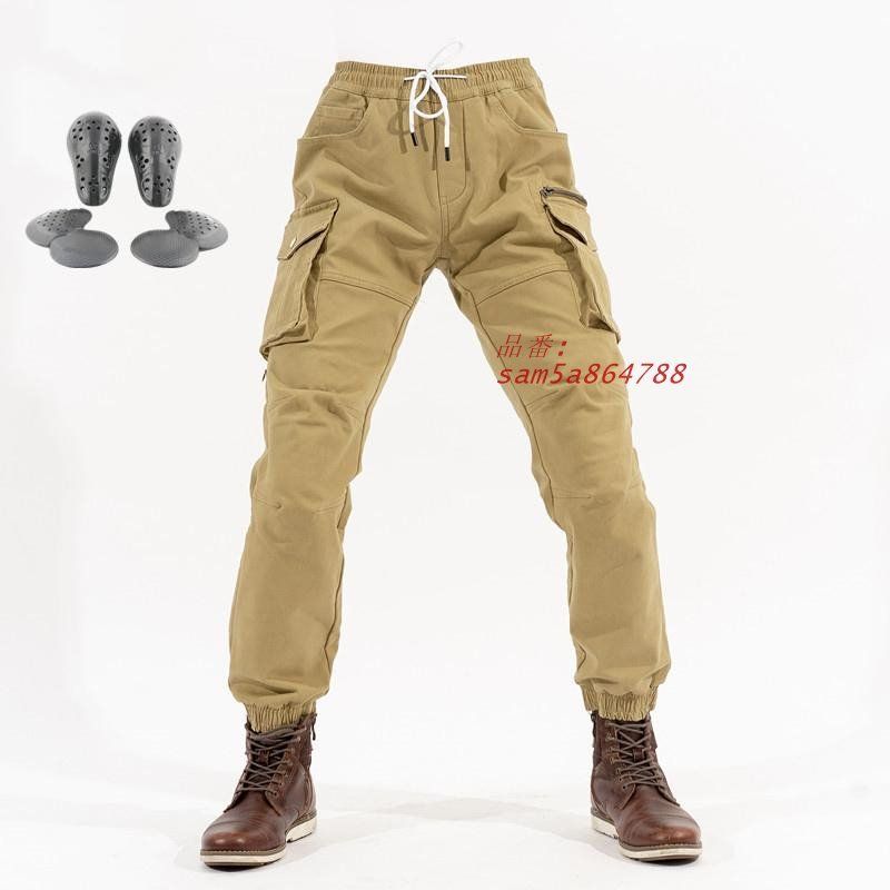 カーゴパンツ バイクパンツ メンズ レディース ウェストゴム 作業着 バイク用 秋 バイクウェア 膝パッド装備 耐磨 イージーパンツ 保護 アウトドア 冬 春 am5a864788