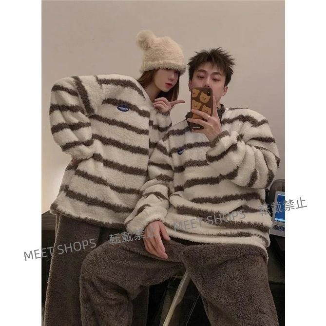 ペアパジャマ 冬 モコモコ カップル ペア ルームウェア セット 長袖 ペア パジャマ 夫婦 もこもこ メンズ ペアパジャマ カップル 秋冬 結婚祝い プレゼント ペア ddhc53