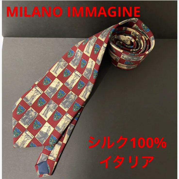 MILANO IMMAGINE ゴルフ柄ネクタイ イタリア製高級100%シルク - メルカリ