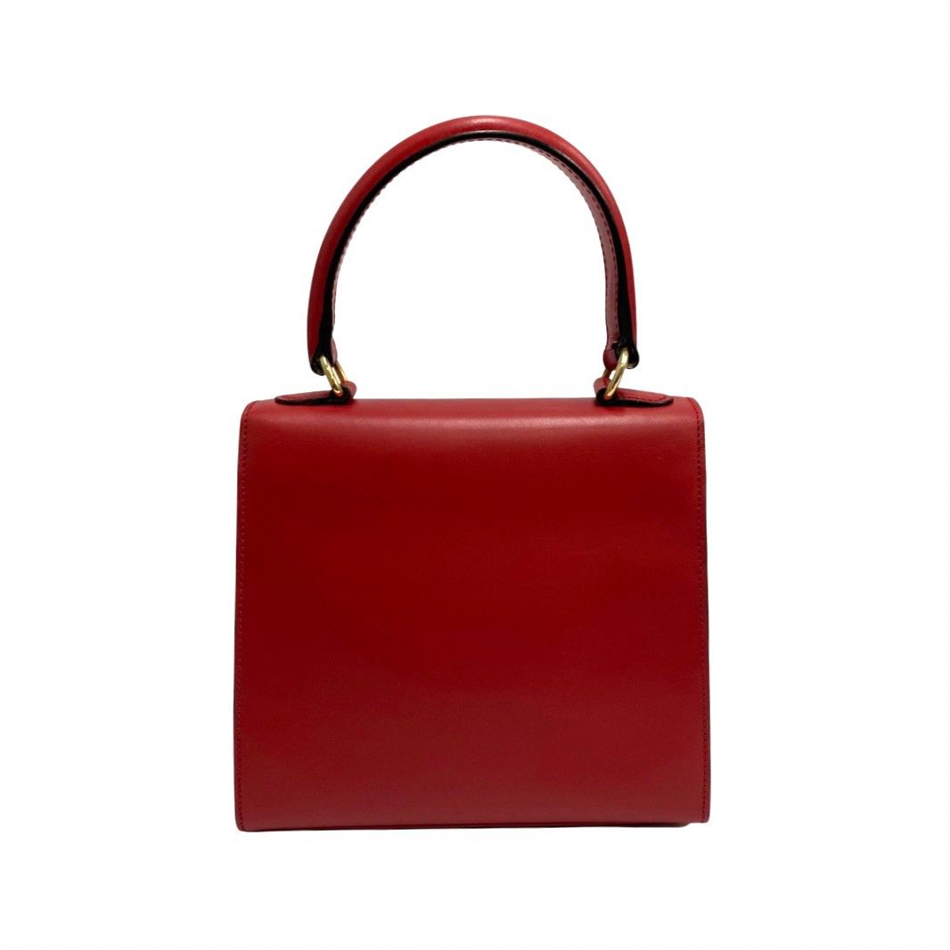 極 美品 CELINE セリーヌ ヴィンテージ リング ロゴ 金具 レザー 本革